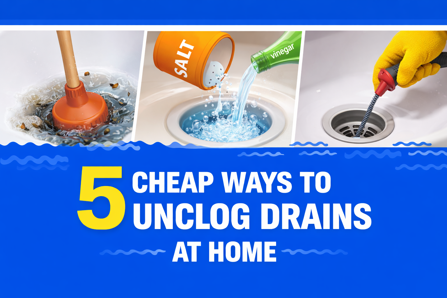 5 Cheap Ways to Unclog Drains at Home 5 Cheap Ways to Unclog Drains at Home